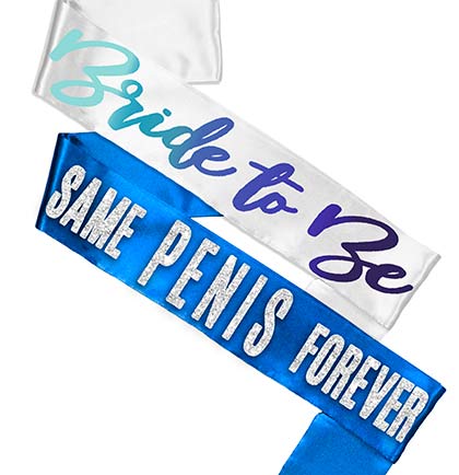 Bride to Be Blue Ombre &amp; Sam Pen*s Blue Sash - Set of 2