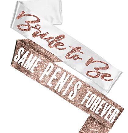 Rose Gold Glam Bride to Be & Sam Pen*s Rose Gold Sparkle Sash - Set of 2