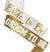 Bride Gold Diamond White & Groom Sporty Gold Sash Set