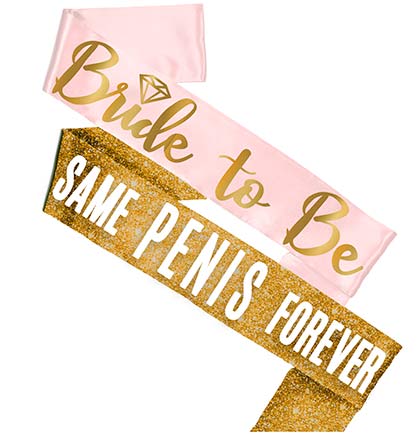 Bride Diamond & Sam Pen*s Gold Sash - Set of 2