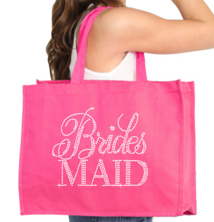 Flirty Bridesmaid Large Canvas Tote