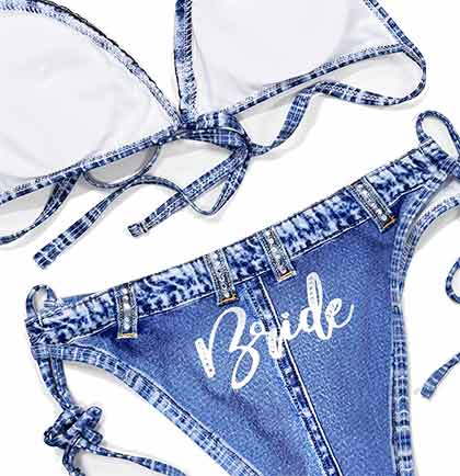 Bride Blue Bikini Swimsuit