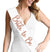 White & Rose Gold Diamond Luxury Bride Headband & Sash Set