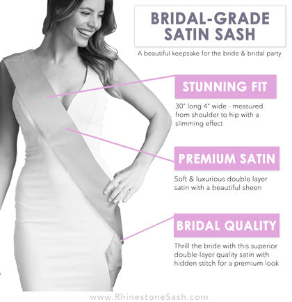 Black Glam Bride to Be White Disco Sash