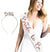 White & Rose Gold Diamond Luxury Bride Rhinestone Headband & Sash Set