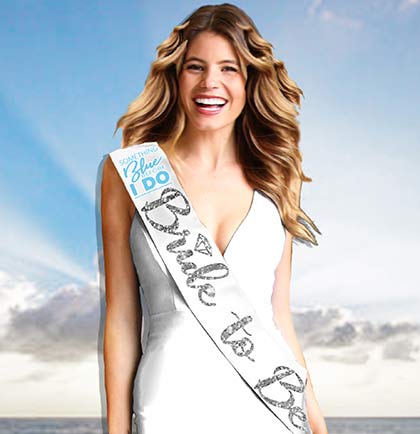 Something Blue Before I Do Bride to Be White Sash