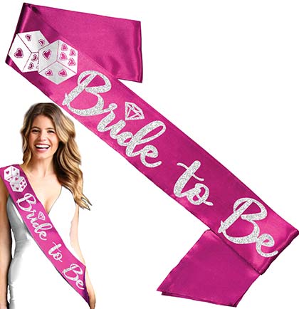 Lucky in Love Bride to Be Silver Diamond Sash