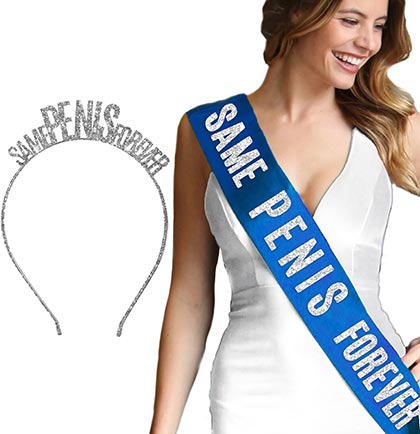 Same Pen*s Forever Silver Headband &amp; Sash Set