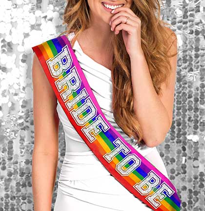 Bride to Be Sporty Rainbow Sash