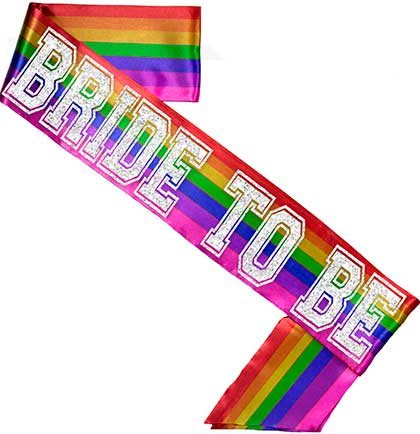 Bride to Be Sporty Rainbow Sash