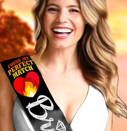 Found My Perfect Match Bride to Be Silver Diamond Sash