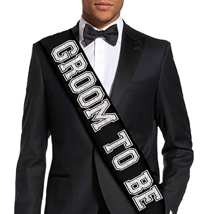 Groom To Be Silver Sporty Black Sash