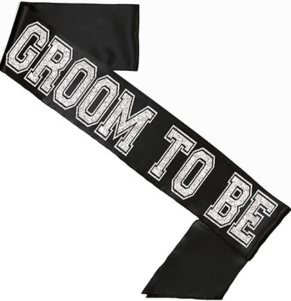 Groom To Be Silver Sporty Black Sash