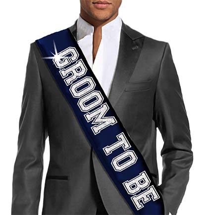 Groom to Be Navy Satin Sash