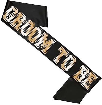Gold Groom to Be Black Sash