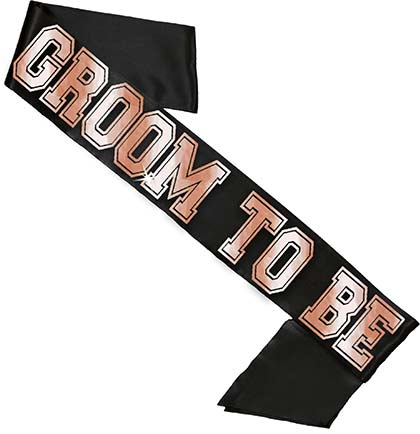 Rose Gold Groom to Be Black Sash
