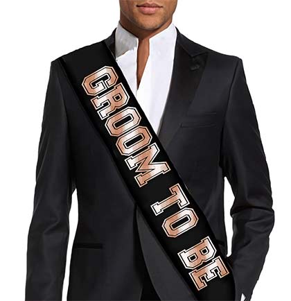 Rose Gold Groom to Be Black Sash