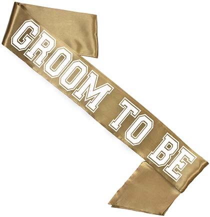 Groom to Be Gold Satin Sash