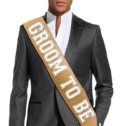 Groom to Be Gold Satin Sash