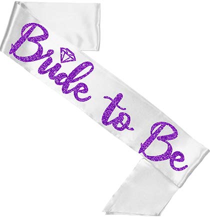 Bride to Be Diamond White Sash