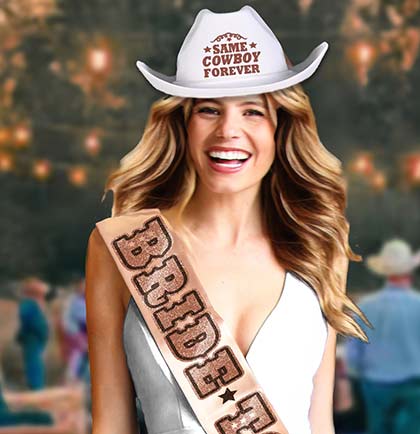 Western Bride to Be on a Champagne Sash