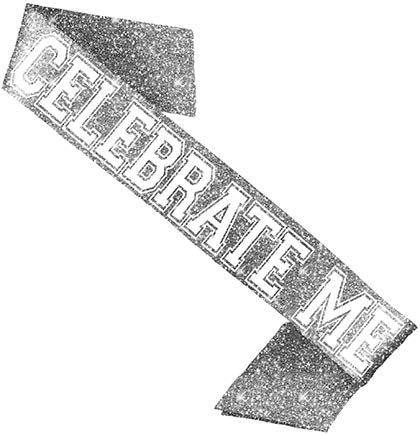 Celebrate Me Silver Sparkle Sash