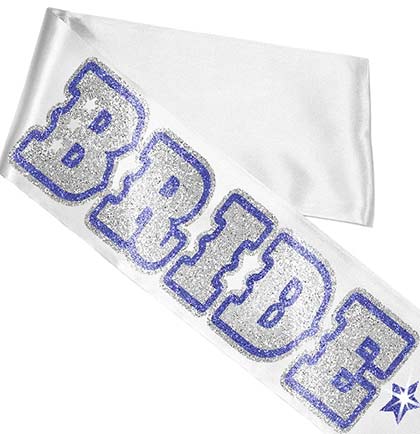 Western Blue Bride to Be White Sash