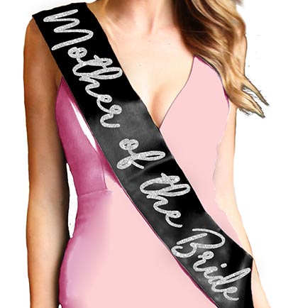 Mother of the Bride &amp; Mother of the Groom Black Sash