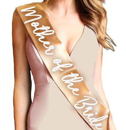 Mother of the Bride &amp; Mother of the Groom Gold Sash