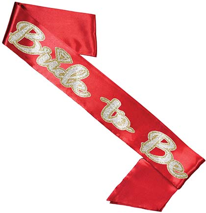 Layered Gold & Silver Bride to Be Diamond Red Sash