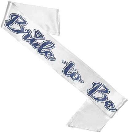 Layered Navy &amp; Silver Bride to Be Diamond White Sash