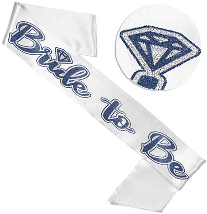 Layered Navy & Silver Bride to Be Diamond White Sash