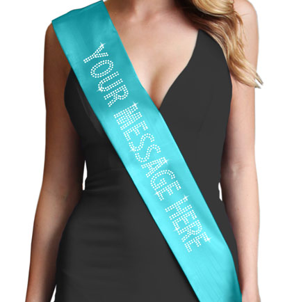 Custom Rhinestone Sash - Small Caps