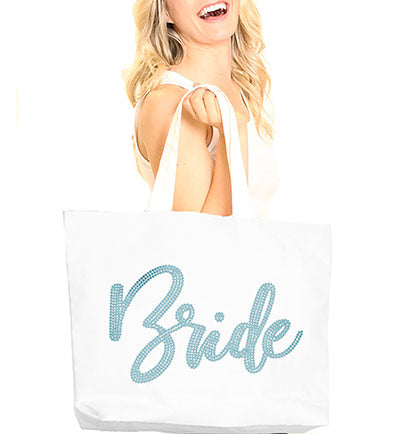 Bride Glam Aqua Rhinestone Tote