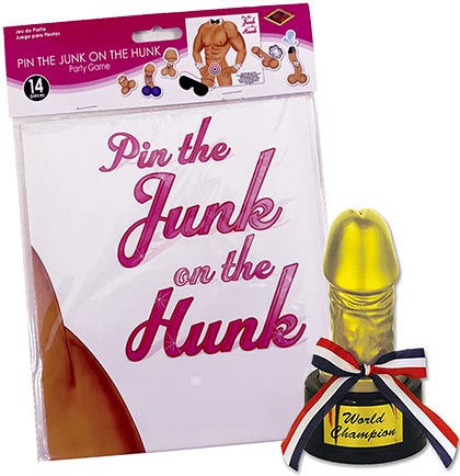 Pin the Junk Game, Mini Bowling &amp; Willy Award Prize - Set of 3