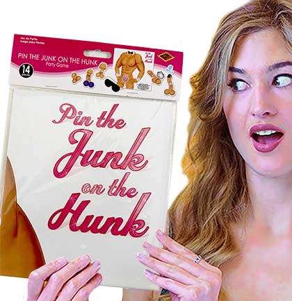 Pin the Junk, Award Stickers & Dare Sheet - Set of 3