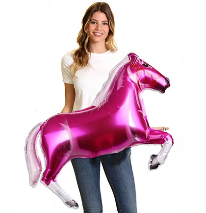28" Hot Pink Horse Shaped Mylar Balloon