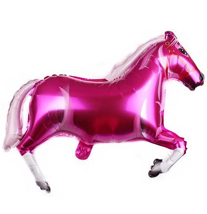 28" Hot Pink Horse Shaped Mylar Balloon
