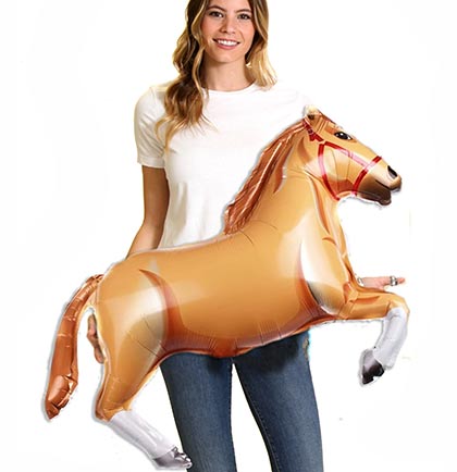 Brown Horse Shaped Mylar Balloon
