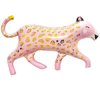 Pink Leopard Shaped Balloon - 30&quot;