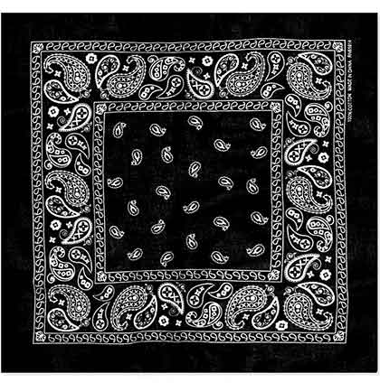21.5&quot; Black &amp; White Western Bandana