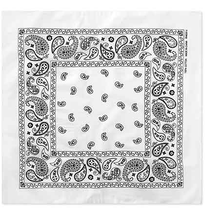White Western Bandana