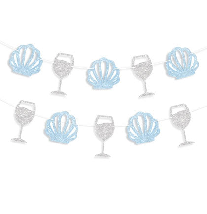 Last Coast on the Toast Seashells & Glasses Banner - 5ft