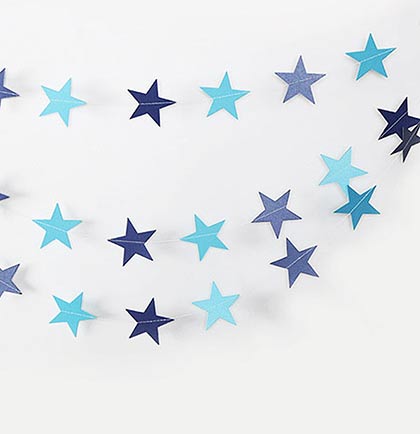 Denim &amp; Diamonds Blue Star Shaped Garland