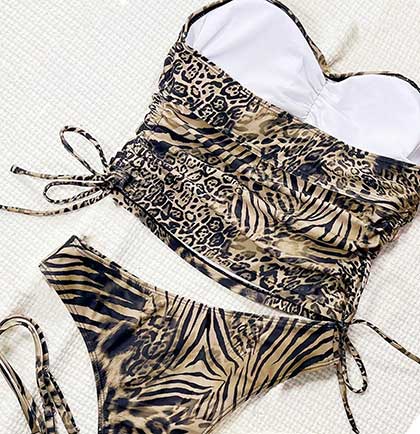 White Glam Bride Animal Print Bikini