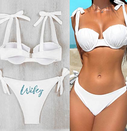 Wifey White Bikini Swimsuit