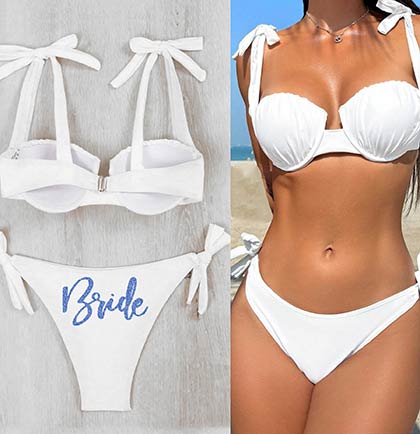 Bride Glam White Bikini Swimsuit