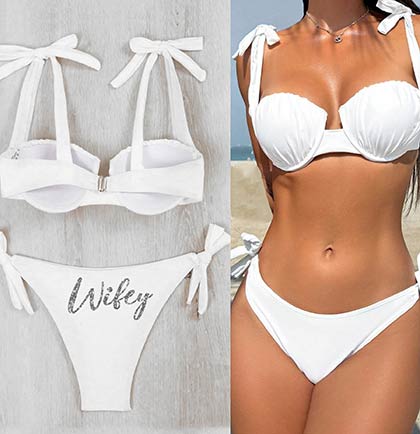 Wifey White Bikini Swimsuit