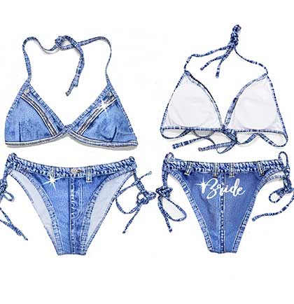 Bride Blue Bikini Swimsuit