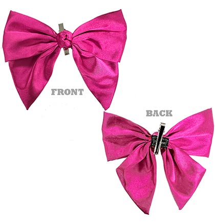 Magenta Satin Alligator Clip Bow